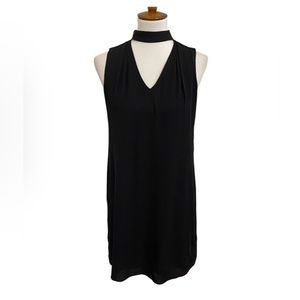White House Black Market Sleeveless Chocker Mock Neck Black mini dress